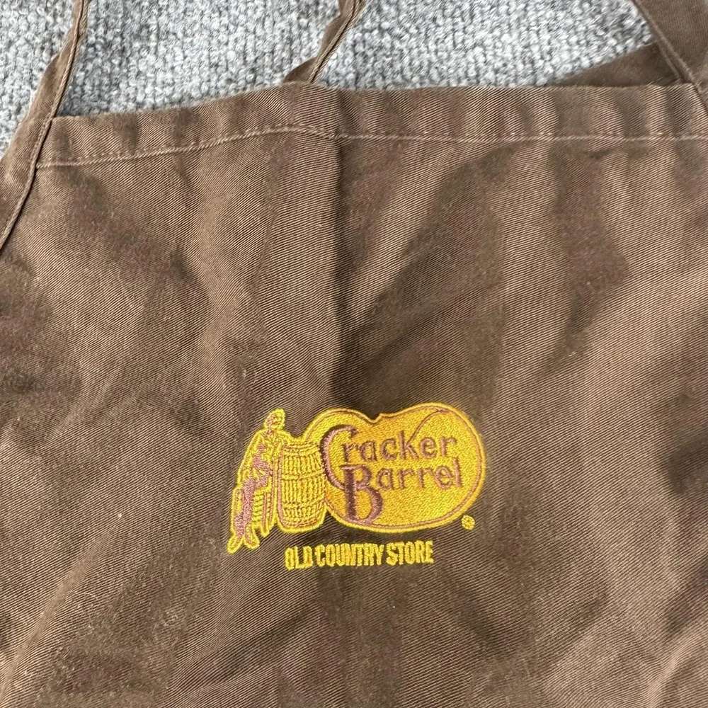 WearGuard Cracker Barrel Old Country Store Bib Apron Brown Embroidered One Size